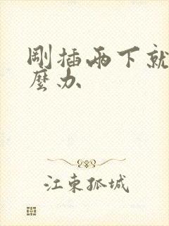 刚插两下就射怎么办