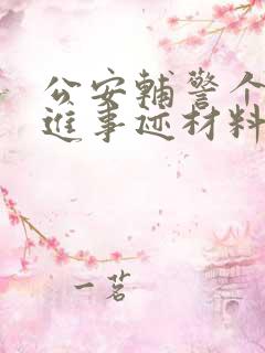 公安辅警个人先进事迹材料500字