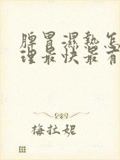 脾胃湿热怎么调理最快最有效