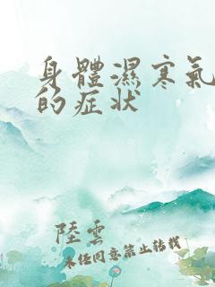 身体湿寒气太重的症状