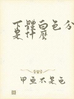 下体白色分泌物是什么