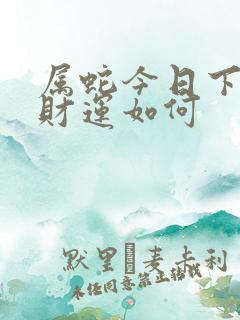 属蛇今日下午偏财运如何