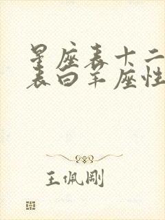 星座表十二星座表白羊座性格