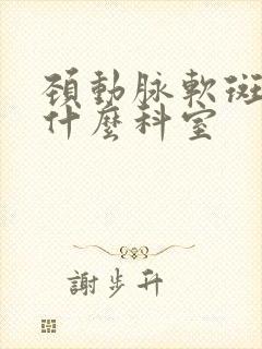 颈动脉软斑块看什么科室