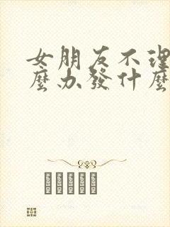 女朋友不理你怎么办发什么消息好