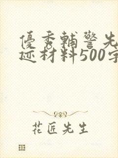 优秀辅警先进事迹材料500字