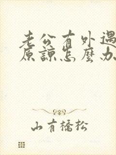 老公有外遇求我原谅怎么办