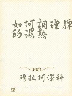 如何调理脾胃上的湿热