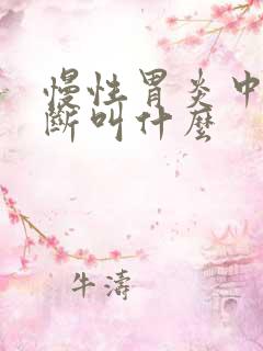 慢性胃炎中医诊断叫什么