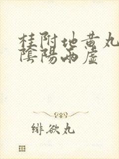 桂附地黄丸补肾阴阳两虚