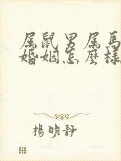 属鼠男属马女的婚姻怎么样