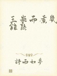 玉米面煮几分钟能熟