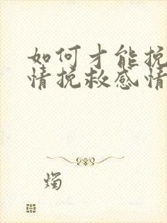 如何才能挽回感情挽救感情