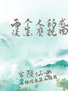 两个人的感情变淡怎么挽回