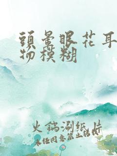 头晕眼花耳鸣视物模糊