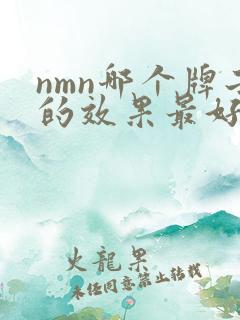 nmn哪个牌子的效果最好