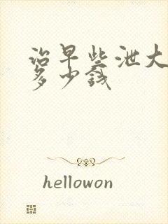 治早些泄大概花多少钱