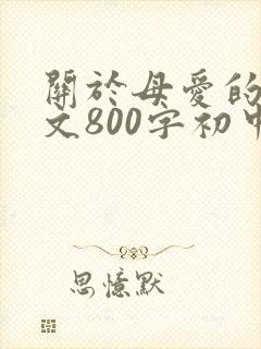 关于母爱的记叙文800字初中作文