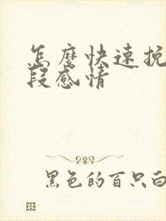 怎么快速挽回一段感情