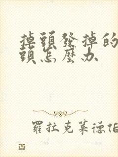 掉头发掉的快秃头怎么办