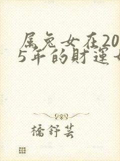 属兔女在2025年的财运如何?