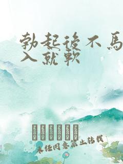 勃起后不马上插入就软