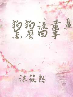 狗狗流黄鼻涕是怎么回事