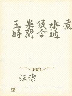 玉米须水煮多长时间合适