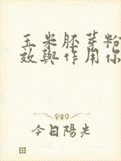 玉米胚芽粉的功效与作用你减肥吗