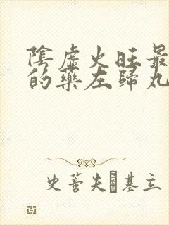 阴虚火旺最有效的药左归丸