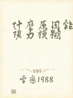 什么原因能造成视力模糊