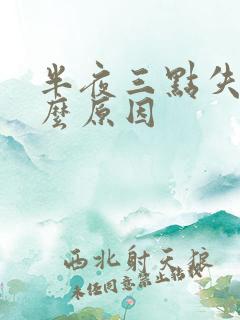 半夜三点失眠什么原因