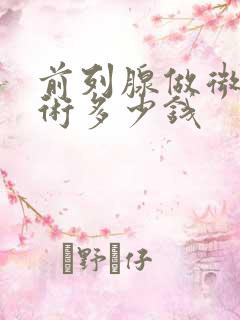 前列腺做微创手术多少钱