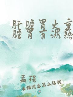 肝胆胃火重或肝胆胃有湿热吃什么药