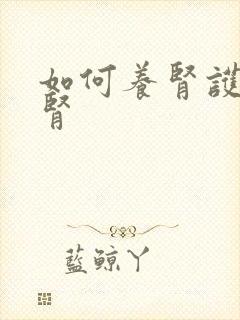 如何养肾护肾补肾