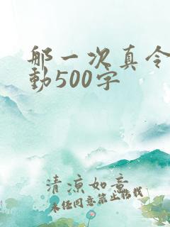 那一次真令我感动500字