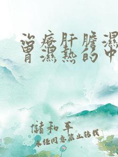 治疗肝胆湿热脾胃湿热的中成药