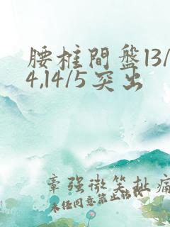 腰椎间盘l3/4,l4/5突出