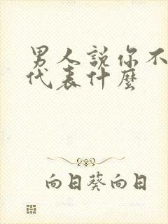 男人说你不理他代表什么