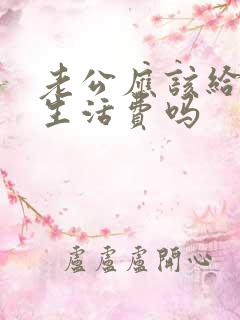 老公应该给老婆生活费吗