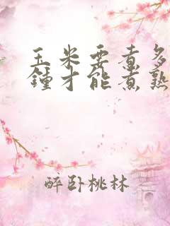 玉米要煮多少分钟才能煮熟