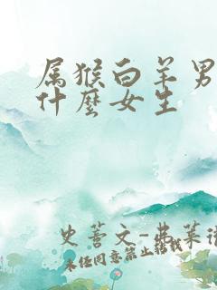 属猴白羊男喜欢什么女生