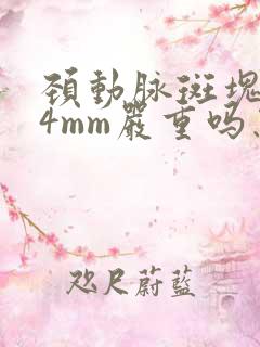 颈动脉斑块1.4mm严重吗怎么治疗