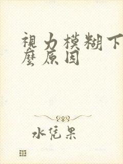 视力模糊下降什么原因