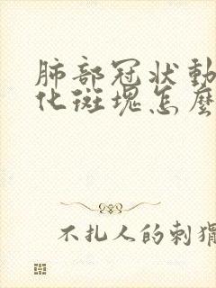 肺部冠状动脉钙化斑块怎么回事