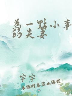 为一点小事吵架的夫妻