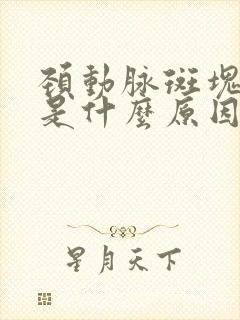 颈动脉斑块形成是什么原因