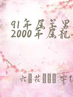 91年属羊男与2000年属龙女相配吗