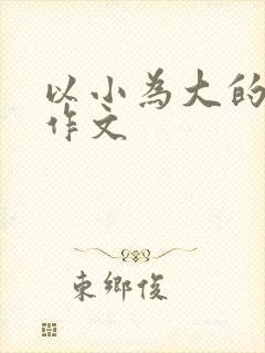 以小为大的话题作文