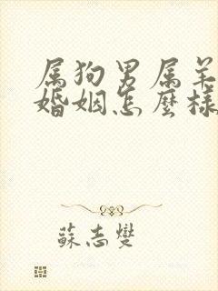 属狗男属羊女的婚姻怎么样